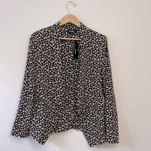 Lulus Blazer Open Front Lightweight Career Sweater Floral Small New